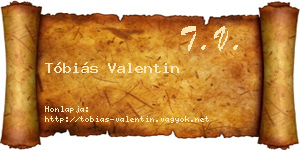 Tóbiás Valentin névjegykártya